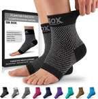 SB SOX Plantar Fasciitis Compression Socks – Arch Support Sleeve for Heel Pain Relief, Achilles Tendonitis & Foot Pain – Toeless Ankle Compression, All-Day Comfort (Black, Medium)