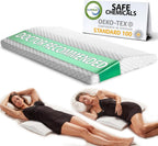 ComfiLife Lumbar Support Pillow for Sleeping Memory Foam Pillow for Back Pain Relief - Side, Back and Stomach Sleepers- Triangle Wedge Pillow - Bed Rest Pillow - Medium-Soft (White, Standard)