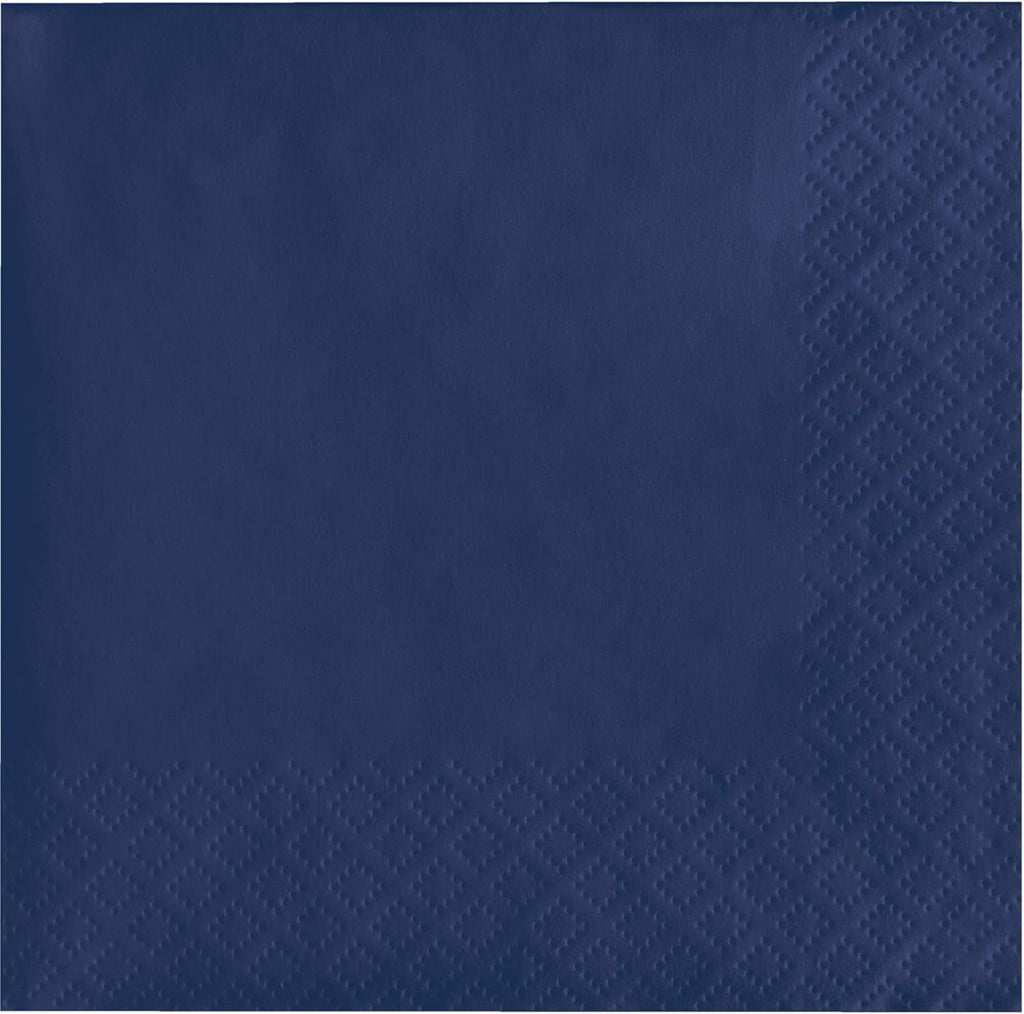 Creative Converting Paper Napkins, 3-Ply Beverage Size, Navy Color, 50-Count Package