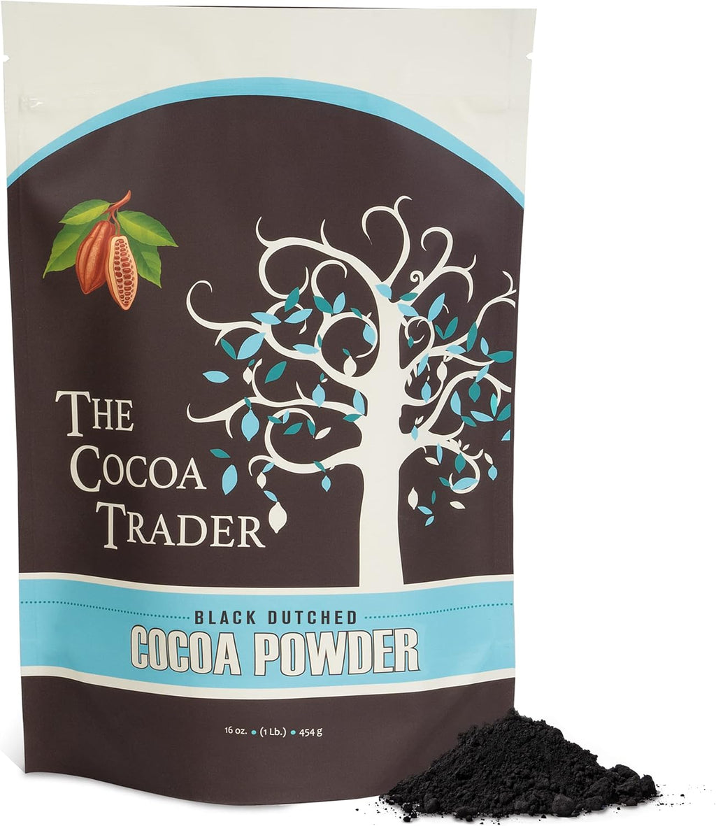 Black Cocoa Powder for Baking (1 lb) – Dutch Processed Dark Cocoa Powder, Alkalized, Unsweetened Chocolate Flavor | Natural Food Coloring Substitute | Vegan, Gluten & Sugar-Free, Keto Friendly