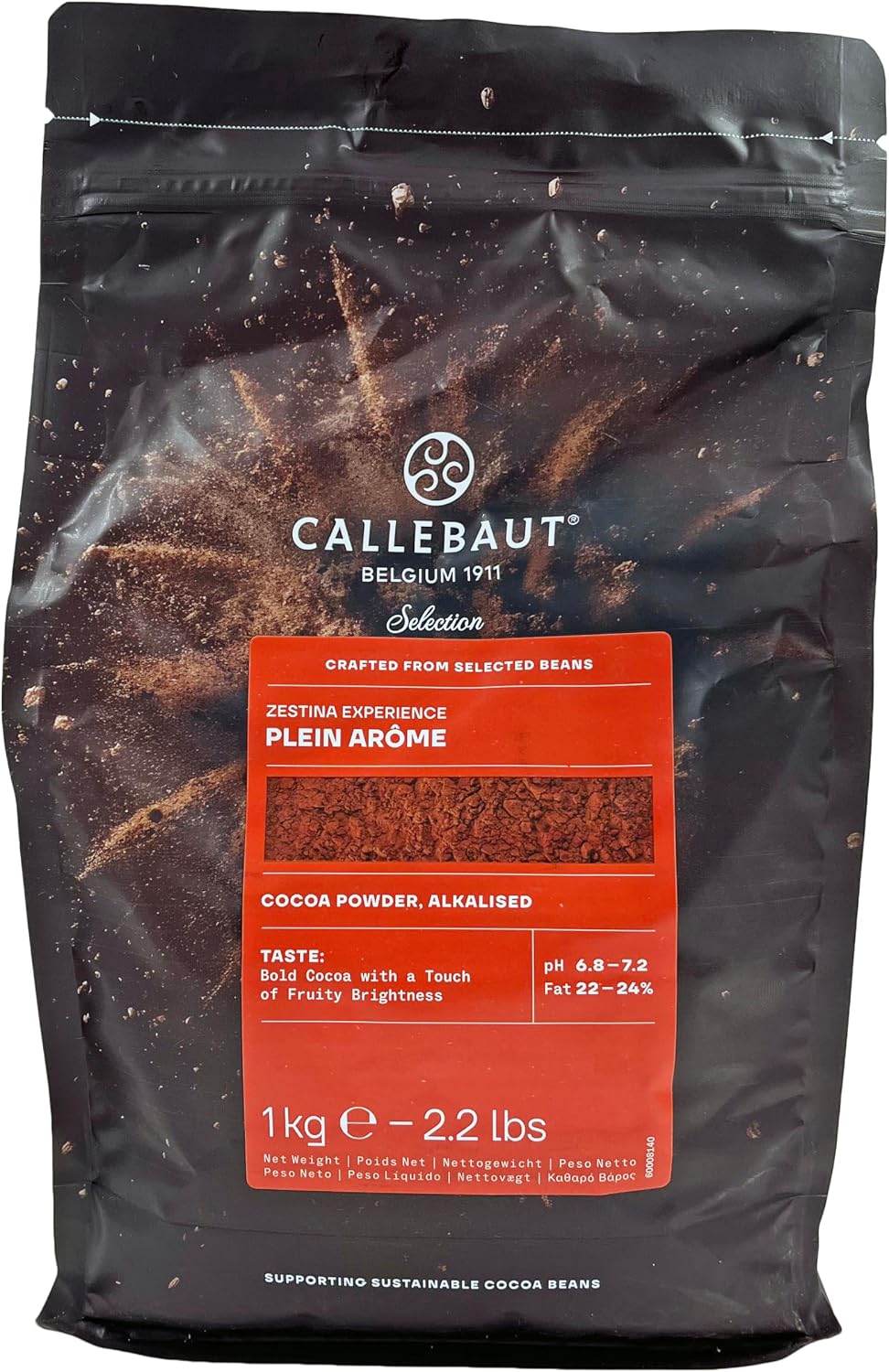 Callebaut Plein Arome Cocoa Powder | 22-24% Fat | Kosher | 2.2 lbs