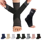 ABIRAM Ankle Brace for Men & Women - Adjustable Compression Sleeve with Wrap for Sprained Ankle, Plantar Fasciitis, Achilles Tendonitis - Breathable Support for Running, Volleyball, Basketball - L