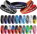 10-5000 Pcs Custom Rubber Bracelets - Personalized Silicone Wristbands Bulk with Text/Icon - Customzied Silicone Wristbands for Motivation, Events, Promotions, Party, Awareness,for Identification