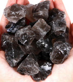 QINJIEJIE Smoky Quartz Raw Crystals Stones Natural Rough Gemstones Rocks Bulk Large 0.8-1.2" Healing Gems Reiki Fountain Rock for Tumbling Cabbing Polishing Wire Wrapping Wicca Decor 0.45 lbs