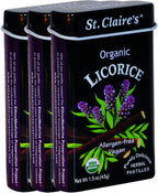 St. Claire's Organic Herbal Pastilles, (Licorice, 1.5 Ounce Tin, Bundle of 3) | Gluten-Free, Vegan, GMO-Free, Plant-based, Allergen-Free | Made in our Allergen-Free facility