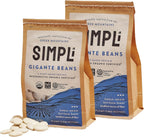 SIMPLi Regenerative Organic Certified Gigantes Beans, Dried White Beans, Buttery Flavor, High Fiber, USDA Organic, (2 Pack, 12 oz each)