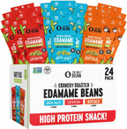 The Only Bean Crunchy Roasted Edamame - Healthy Snacks for Adults and Kids (Variety Pack), Low Carb Keto Snack Food, Vegan Gluten Free High Protein Snacks (11g), Office Snack, 0.9oz 24 pack
