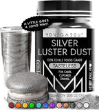 MONÉGASQUE Silver Edible Glitter for Drinks 15g – Easter Sprinkles Edible Glitter for Cakes & Cocktails - Silver Luster Dust for Cocktail, Cake Decorating, Food Decorations Spray, Drink Decorations