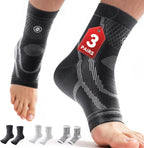 3 Pairs Ankle Brace for Women & Men,[Upgraded Ultra Breathable] Plantar Fasciitis Socks,Ankle Compression Sleeve for Achilles Tendonitis Relief, Heel Pain,Foot Pain and Swelling in Ankle Support (L)