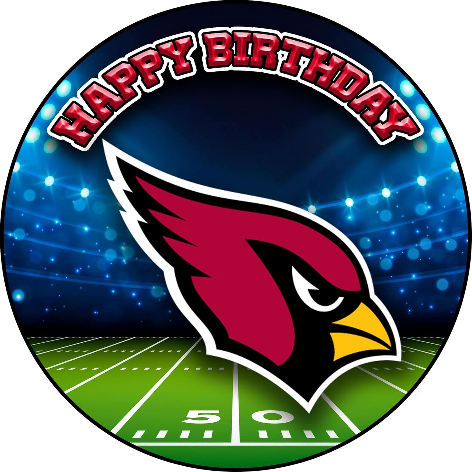 7.5x Inch Edible Cake Toppers – Cardinals Themed Birthday Party Collection of Edible Cake Decorations