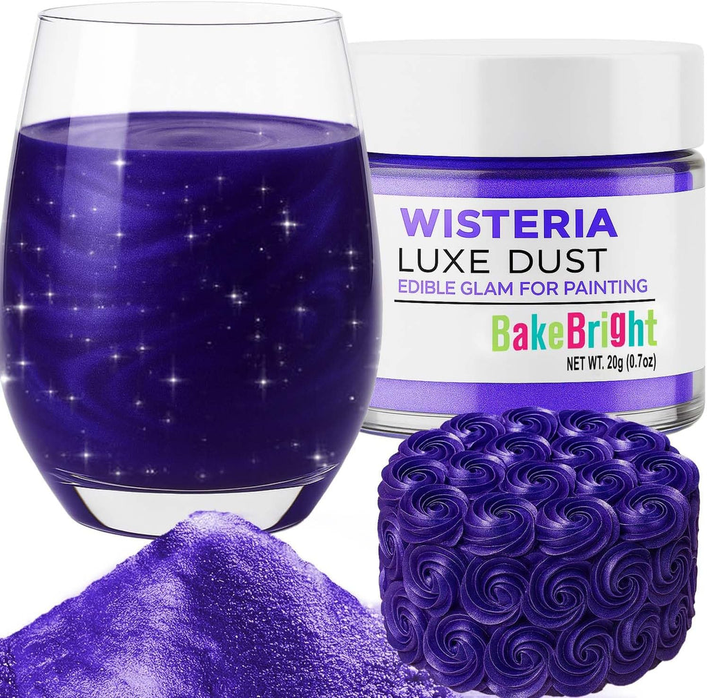 Bulk (20g) Purple Luster Dust Edible Glitter for Cocktails | Premium Edible Purple Luster Dust for Cake Decorations - Edible Glitter for Drinks Cupcakes Cookies Cakes Food Paint
