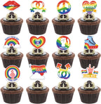 24Pcs Pride Day Cake Topper Rainbow LGBT Theme Dessert Cupcake Decorations Pride Month Party Supplies