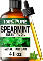 KUKKA Spearmint Essential Oils - 4 Fl Oz - for Hair, Skin, Diffuser, Aromatherapy & DIY Soap Making Scent