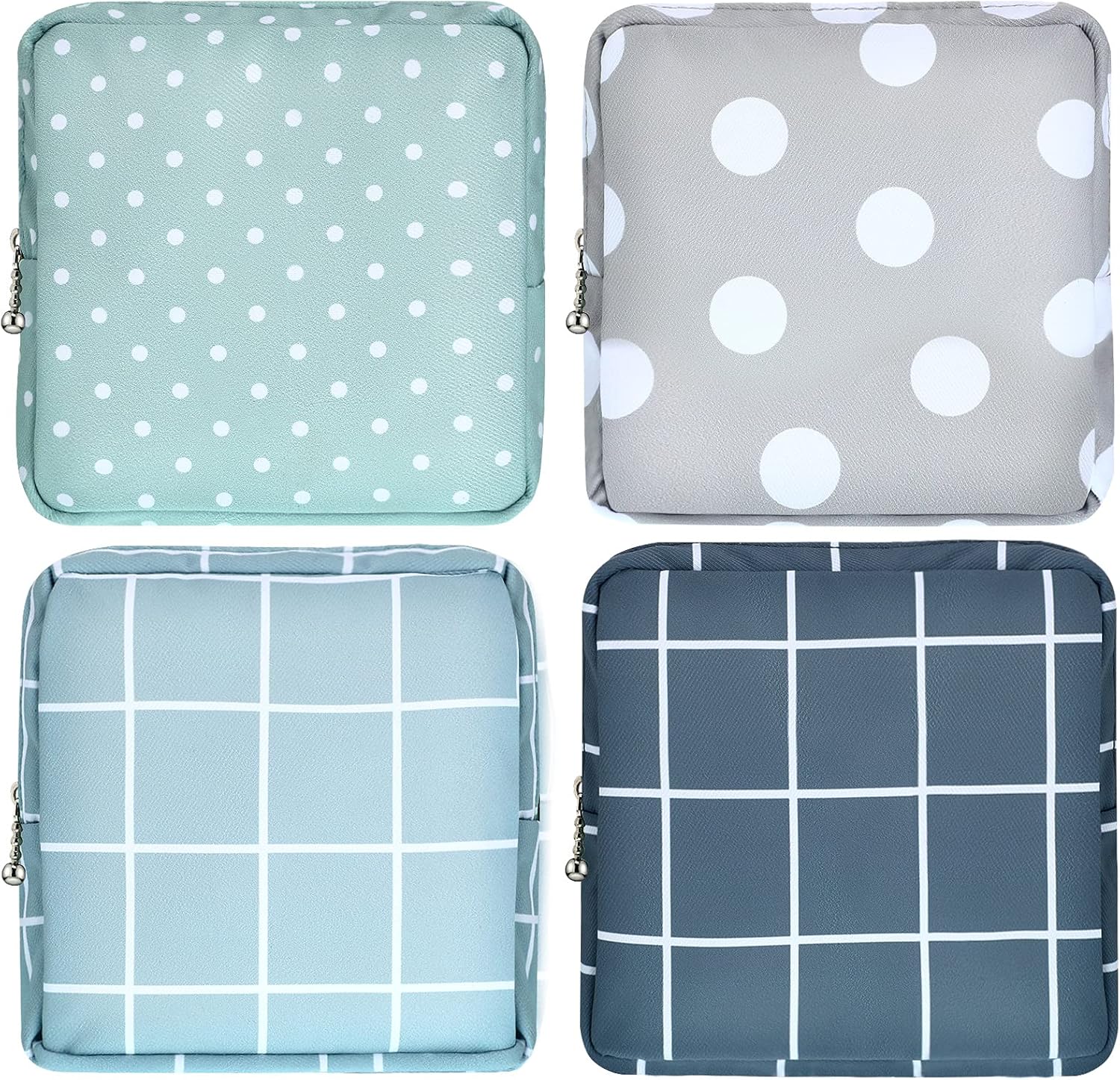 Frienda 4 Pcs Period Bags Sanitary Napkin Storage Menstrual Pad Pouch Tampons Nursing Pad Holder Portable Period Kit Menstrual Sanitary Pouch for Girls Women Ladies with Zipper(Basic Style)