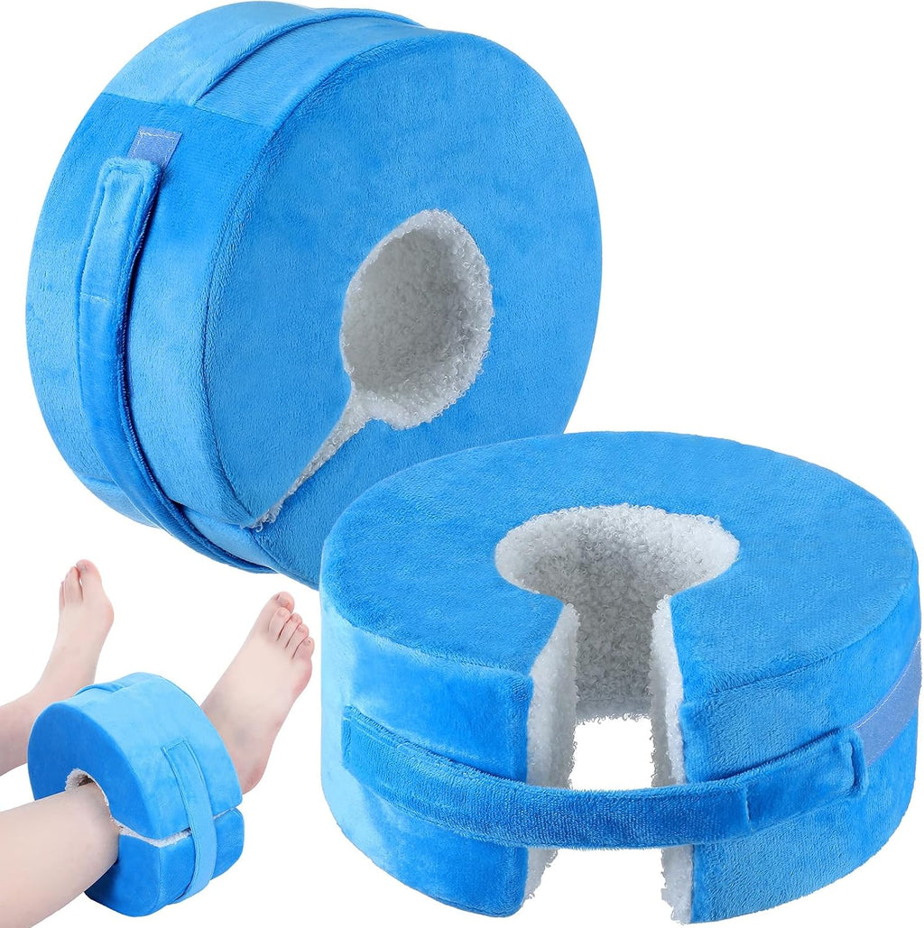 Soulchen 2 Pack Heel Protector for Pressure Sores Fleece Foot Elevation Pillow Adjustable Wedge Ankle Protector Cushion for Bed Sores Foot Ankle Pillow for Sleeping Ulcer Elevated Foam