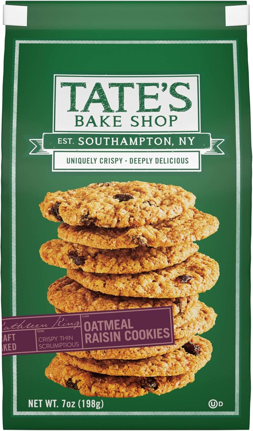 Tate's Bake Shop Oatmeal Raisin Cookies, 7 oz