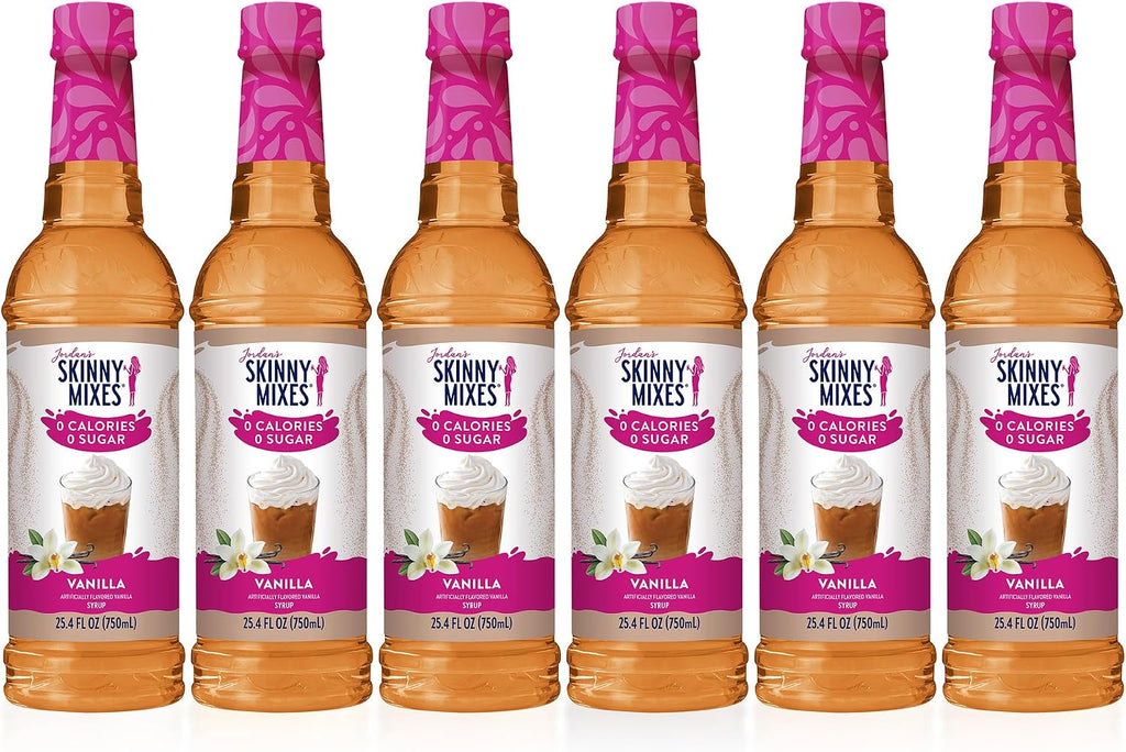 Jordan's Skinny Syrups Sugar Free Coffee Syrup, Vanilla Flavor Drink Mix, Zero Calorie Flavoring for Chai Latte, Protein Shake, Food and More, Gluten Free, Keto Friendly, 25.4 Fl Oz, 1 Pack