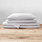Brielle Home Printed 100% Cotton Percale Sheet Set, Anchors Navy, King