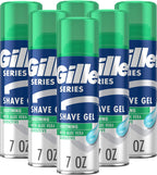 Gillette Series 3X Sensitive Shave Gel, Hydrates, Protects and Soothes Sensitive Skin, 7 Ounce (Pack of 6)