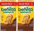belVita Breakfast Bar Biscuit Sandwiches, Dark Chocolate Creme, Value, (2 Biscuits Per Pack) (Pack of 24)