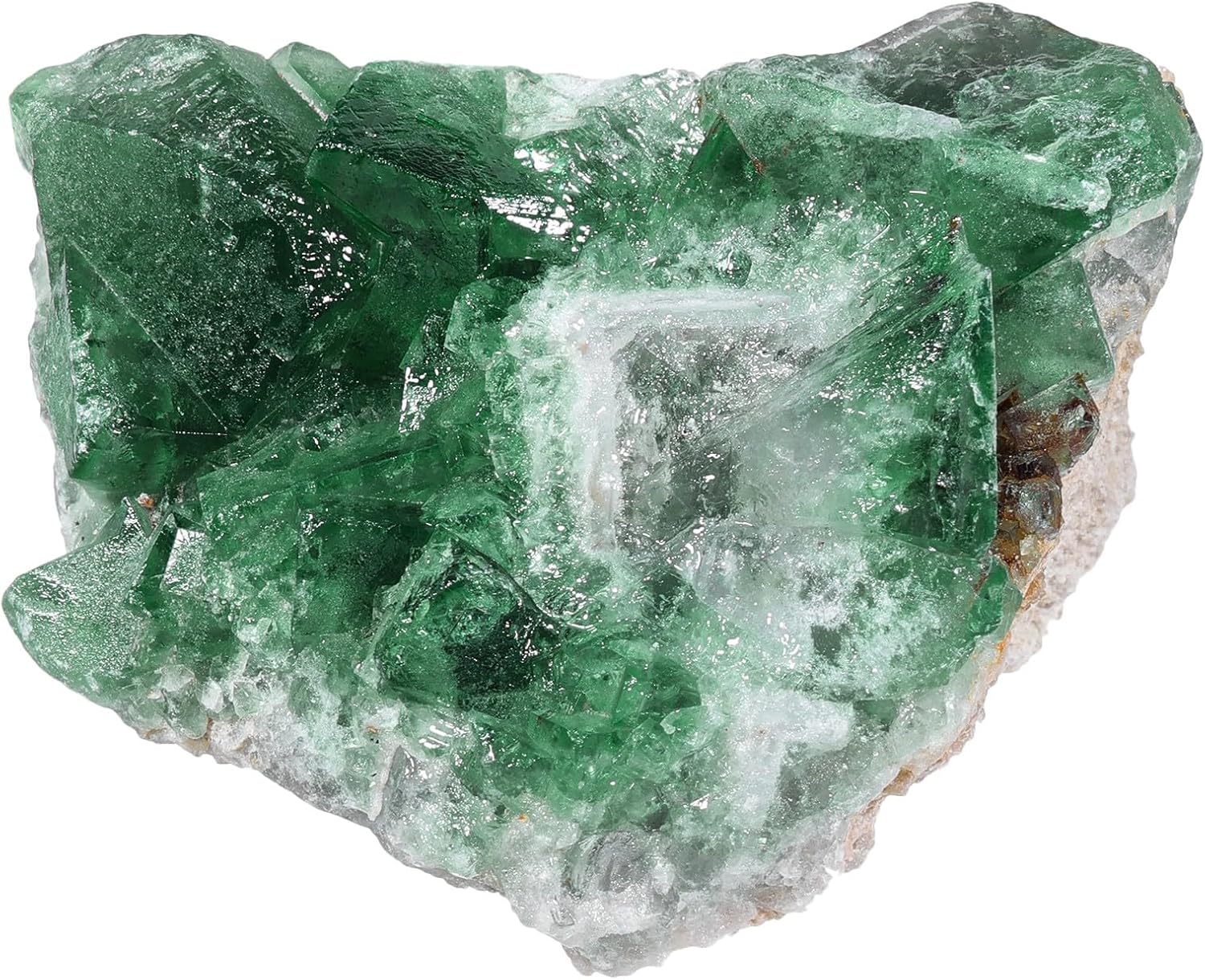 Natural Raw Fluorite Crystal Cluster Mineral Specimen for Collection, Madagascar Stone Green Fluorite Rough Geode Crystal for Meditation Home Office Decor, 0.11-0.22 lb