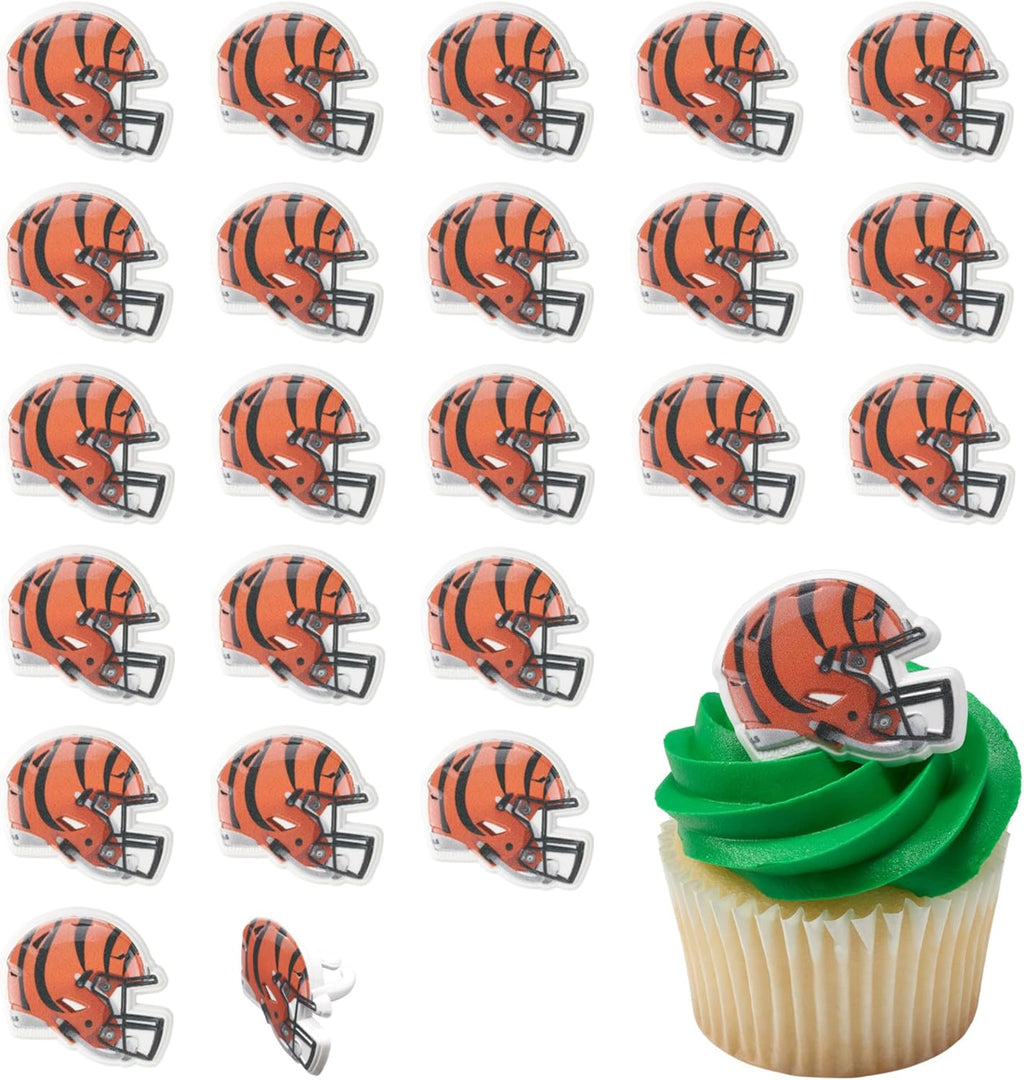 DecoPac NFL Green Bay Packers Helmet Rings, 24 Football Cupcake Decorations, Officially Licensed, Football Rings, Food Safe Cake Toppers – 24 Pack