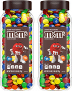 M&M's Milk Chocolate Bulk Candy in Resealable and Recyclable Jars, Party Size Assorted Chocolate Candies, Movie Night Snacks, Candy Buffet, 25.5 Oz Each (Pack of 2)
