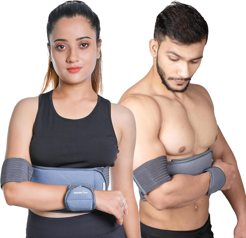 Wonder Care Grey shoulder immobilizer – arm immobilizer | breathable brace elbow | immobilizer shoulder for broken fractured arms