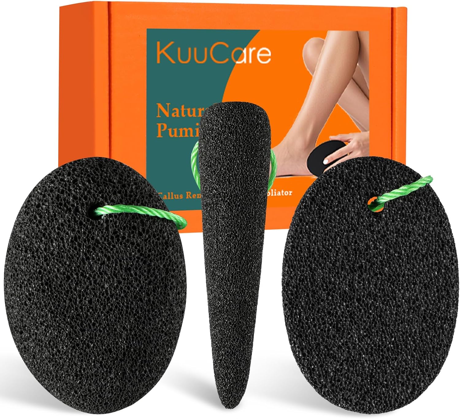 Pumice Stone for Feet, 3 Pack Natural Earth Lava Foot Callus Remover & Pedicure Exfoliator Tools for Heels, Soles and Toe Gaps, Foot Scrubber for Dry & Dead Skin