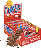 Tony’s Chocolonely Belgian Milk Chocolate Candy Bar, Pure Chocolate Bars for Snacks, Party Favors, Gifts, or Gift Basket, 32% Cacao, Made From Quality Fairtrade Cocoa, 20 Bars, 1.76 Oz Each