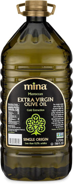Mina Moroccan Olive Oil Extra Virgin 169 Fl Oz, New Harvest, Polyphenol Rich Olive Oil, Single Origin Extra Virgin Olive Oil, Cold Extraction, Less than 0.2% Acidity, 5 L