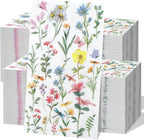 Epakh 200 Pcs Bulk wildflower paper napkins Guest Towels 2 Ply Disposable Floral Dinner Napkins Decorative botanical Hand Towels for Spring Bathroom Wedding Holiday Party, 7.9 x 4.3"