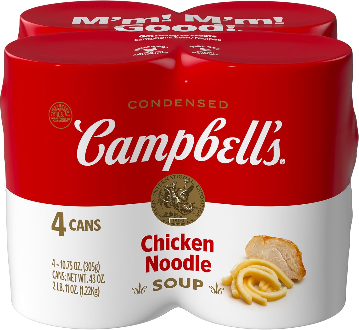 Campbell's Condensed Chicken Noodle Soup, 10.75 Ounce Can (Pack of 4)