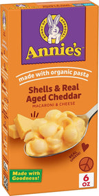 Annie's Shells and Real Aged Cheddar, Made with Organic Pasta and Real Cheese, 6 oz