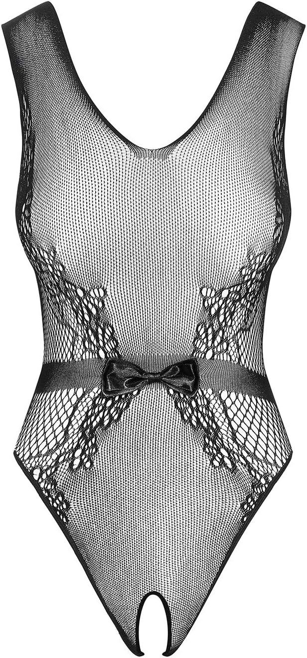Obsessive B115 Black Fishnet Open Bodysuit One Size S/M/L