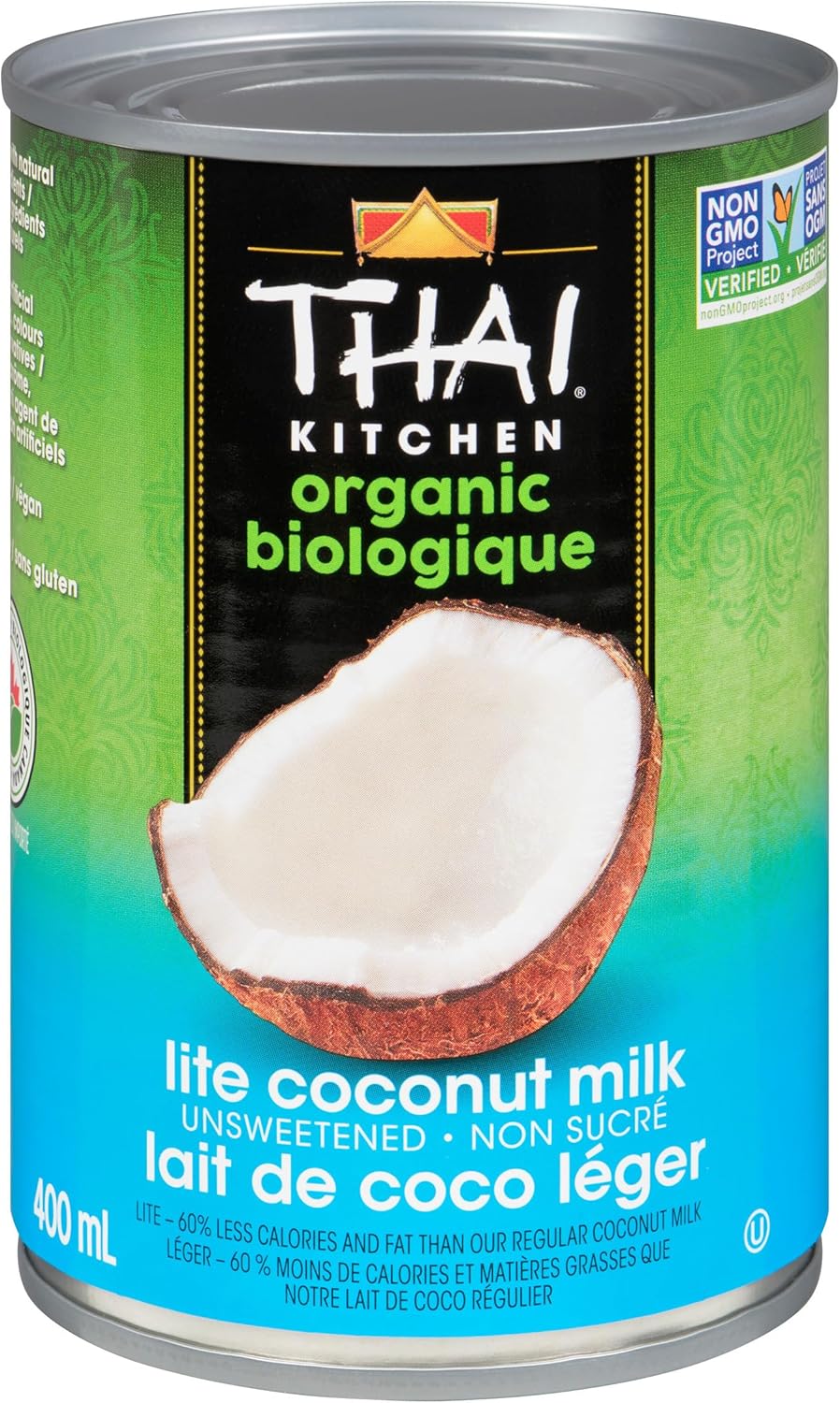 Thai Kitchen Organic Unsweetened Lite Coconut Milk, 13.66 fl oz (Pack of 6)