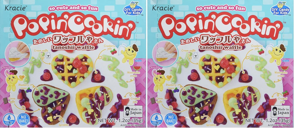 Kracie Popin' Cookin' Diy Candy for Kids, Waffle Kit, 1.2 Ounce (Pack of 2)