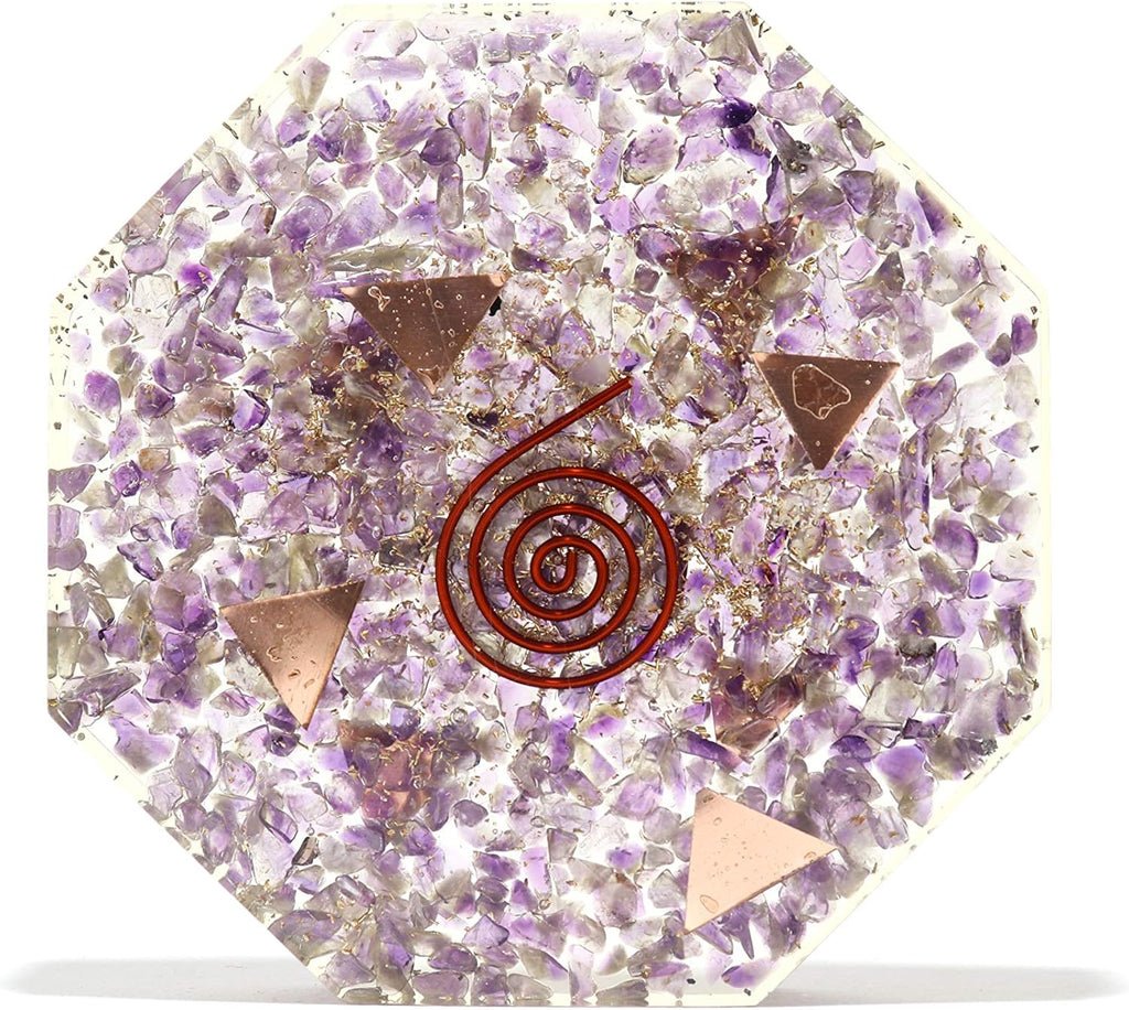 Jet New Amethyst Orgone Vastu Plate Energy Generator Crystal Gemstones Unique Rare Science Free Booklet Crystal Therapy Image is JUST A Reference.