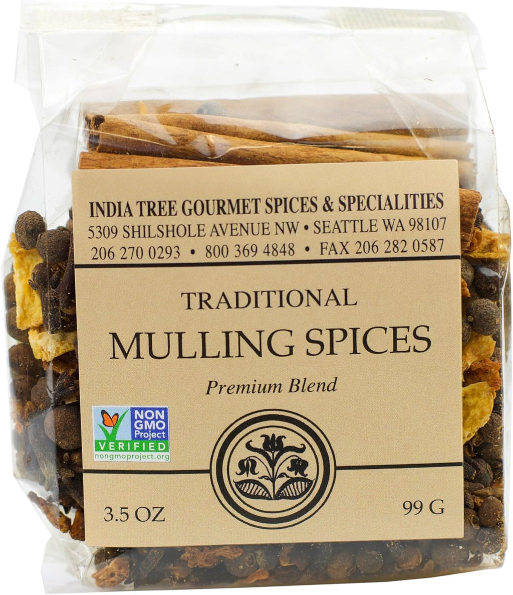 Mulling Spices for Cider & Wine – Whole Cinnamon, Cloves, Allspice & Orange Peel | Non-GMO, No Oils or Additives | 3.5 oz Pouch – India Tree