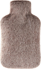 Hot Water Bottle with Luxury Cosy Faux Fur Cover, 2L Leakproof Hot Water Bag for Neck, Shoulder Pain Relief, Hot and Cold Therapies for Women,Men, Brown