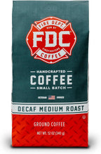 Fire Department Coffee - Gives Back to Firefighters - Premium Decaf Ground Coffee - Roasted in the USA - Decaffeinated Using Natural Mountain Water - Veteran Owned - 12 oz