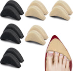 8 Pairs Shoe Filler Heel Pads Toe Cushion for Loose Shoe Foam Shoes Inserts Big Toe Plug Foot Brace Adjust Too Big Shoes for Men Women Sneakers, Heels, Flats, Boots