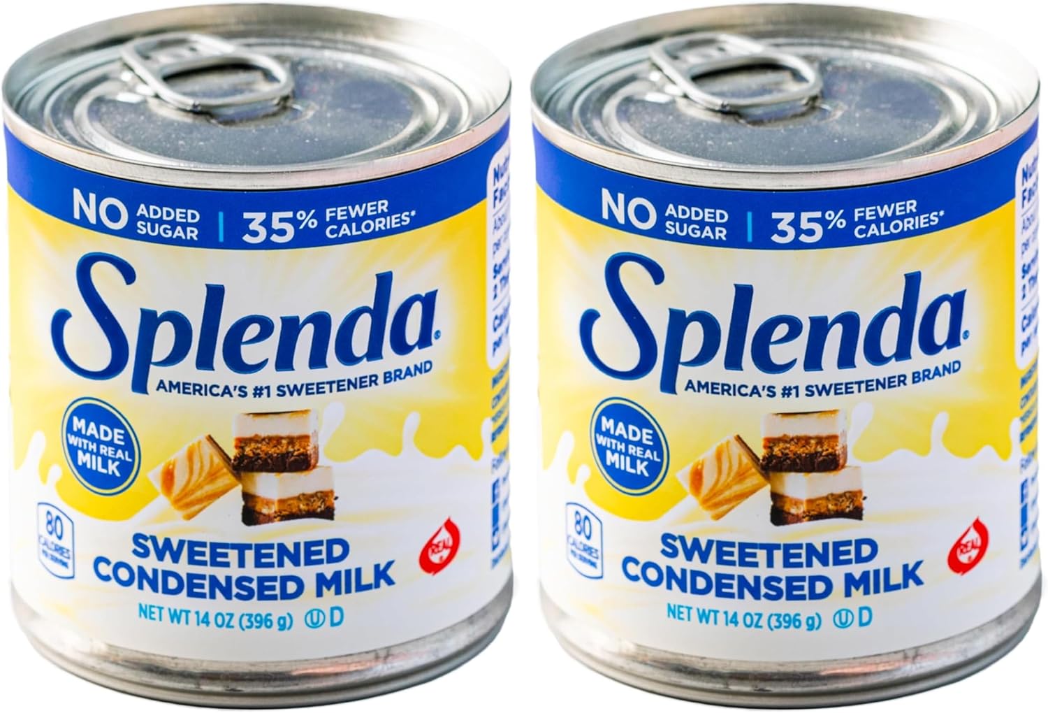 SPLENDA Reduced Calorie Sweetened Condensed Milk, No Sugar Added, 14 Ounce Can (Pack of 2)