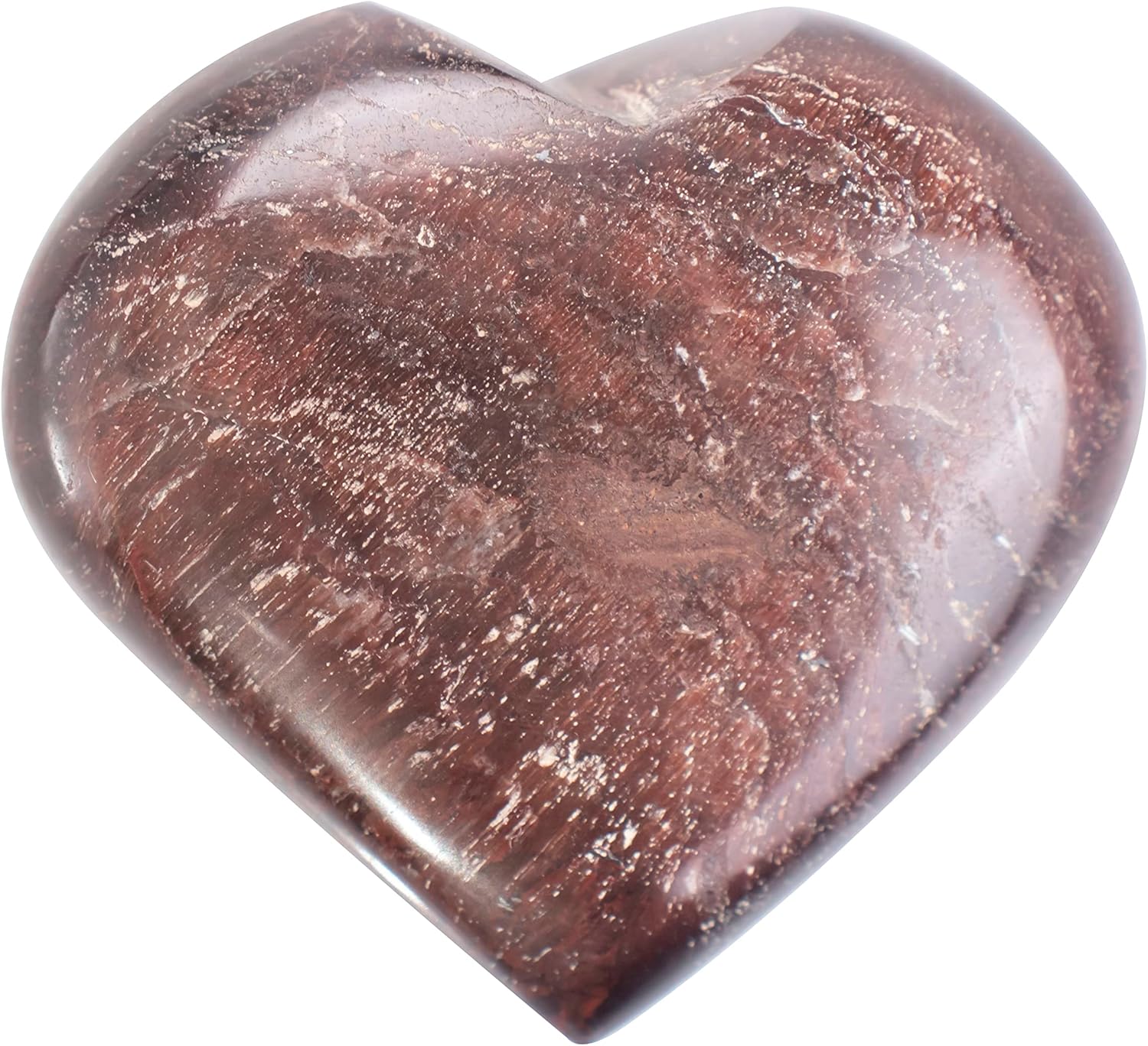 Crocon 50mm Red Tiger Eye Heart stone Big Heart Shape Puff Stones Set 450+ Carats Pocket Crystal Healing Tumble Collection Palm Worry Stone Good Luck Charm Meditation Gift Craft Home Decor