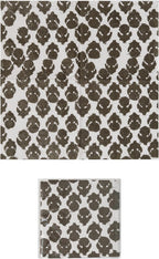 Creative Co-Op Paper Cocktail Napkins with Leaf Pattern Design, Cream and Black, Set of 50
