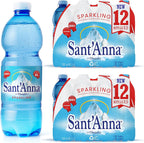 Sant'Anna Frizzante Sparkling Natural Mineral Water, 16.9 Fl Oz (24-Pack) | Pure Italian Alps Mountain-Fresh Drinking Water | Natural Functional Drink | Sodium-Free Mineral in BPA-Free Bottles