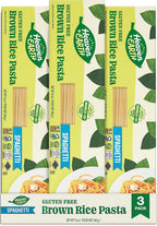 Heaven & Earth Brown Rice Pasta, Gluten Free Spaghetti, 12oz (3 Pack) | Whole Grain Gluten Free Pasta