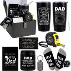 Bayelove Christmas Gifts for Dad Birthday Gift for Dad Father's Day Gift from Daughter Include Tumbler Mug Wallet Card Candle Tape Measure Keychain Socks Card