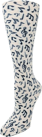 Cutieful Therapeutic Sheer 8-15 mmHg Compression Hosiery - Music Notes