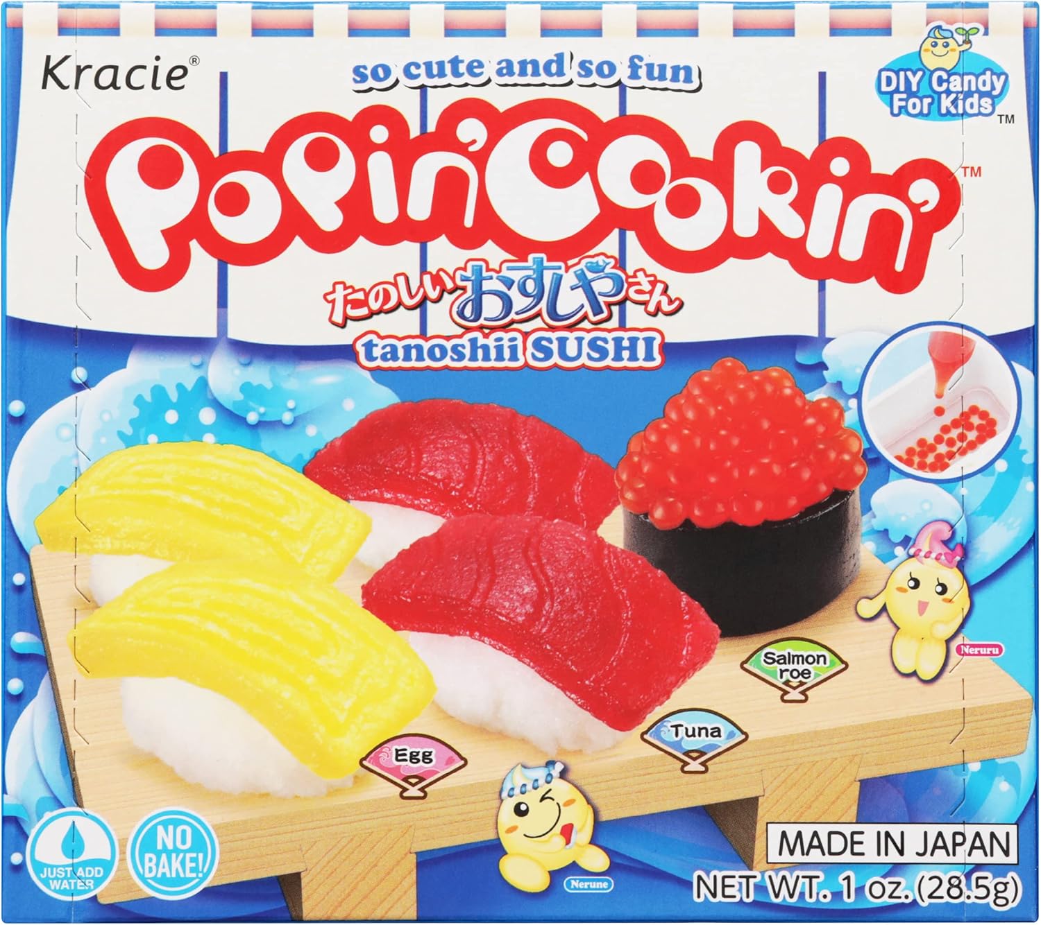 Kracie Popin' Cookin' DIY Candy Sushi Kit, No Bake, 1 Ounces (Pack Of 1)